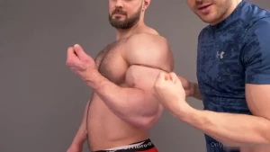 Hot video bicep worship