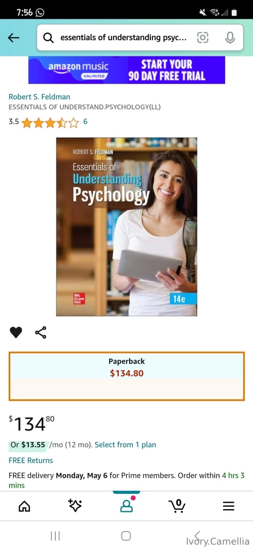 If anyone could order my textbook for next months class that wiuld be 