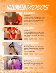 Velma amp wednesday here is my menu of newly released videos baby just