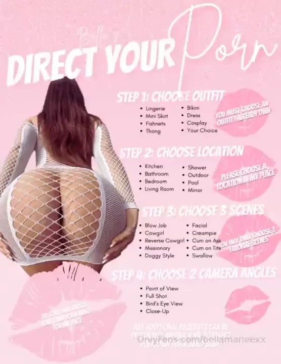Direct your own porn video that i will sell on my page you can choose 