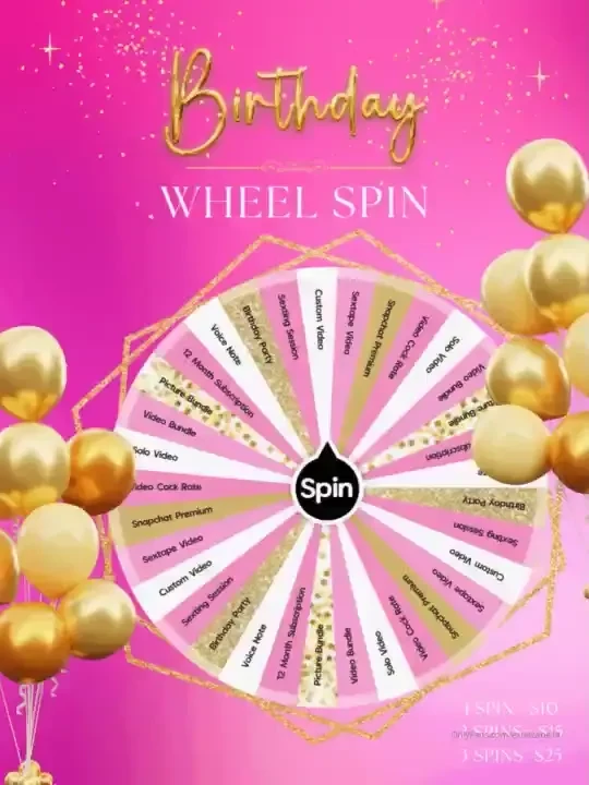 Spin the wheel to win the best prizes including custom videos sexting 