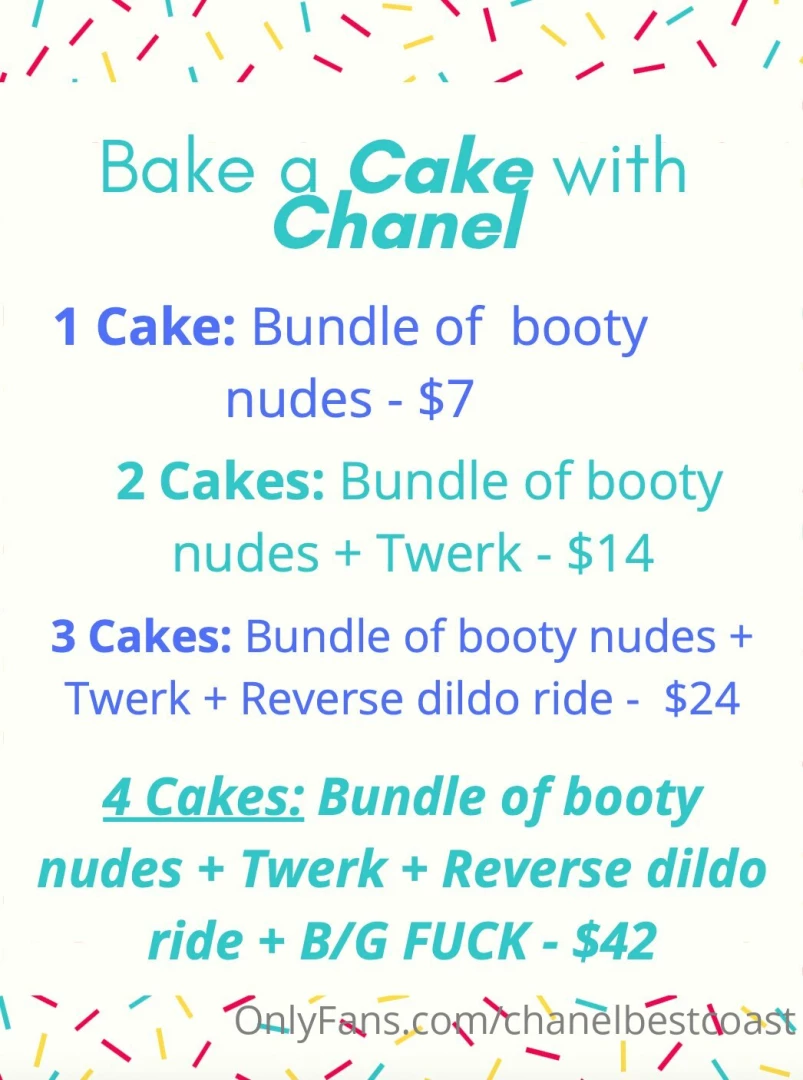 Bake a cake with chanel it s hump day booty day and cake day baby so 