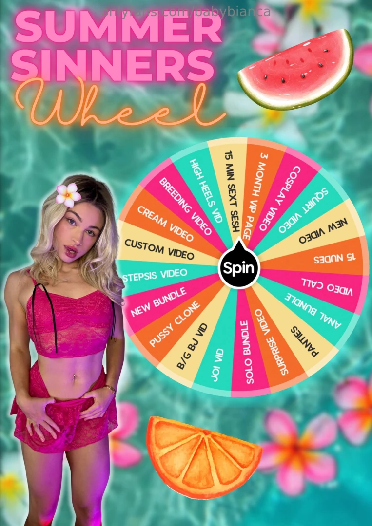 Summer sinners wheel heat things up with these sinful prizes tip below 
