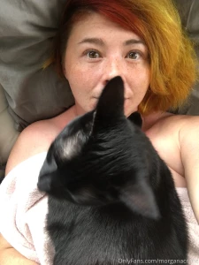 Haven t posted lately bc i have the flu but hello from me and my cat