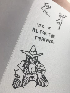 Doing naughty doodles on the bus