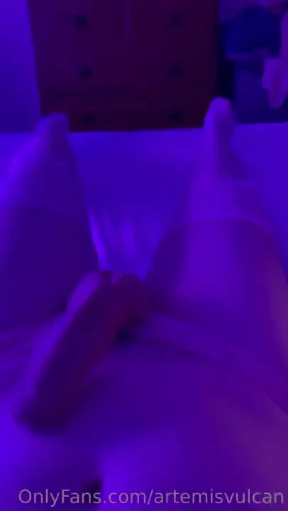 Pretty clips of my hard girlcock lit up in purple part 2 