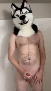 Big stinky mutt getting all clean