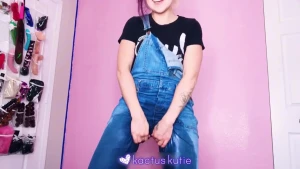 Painting peeing in my overalls i was finishing painting my wall pink