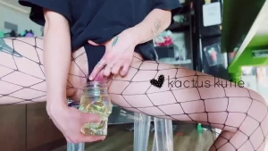 Goth girl pees in cups i was writing some stuff down and hydrating