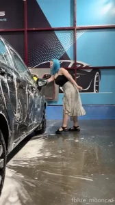 Here s a vid of me washing my car in a long skirt a tank top and