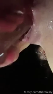 Closeup glass dildo fucking at night time