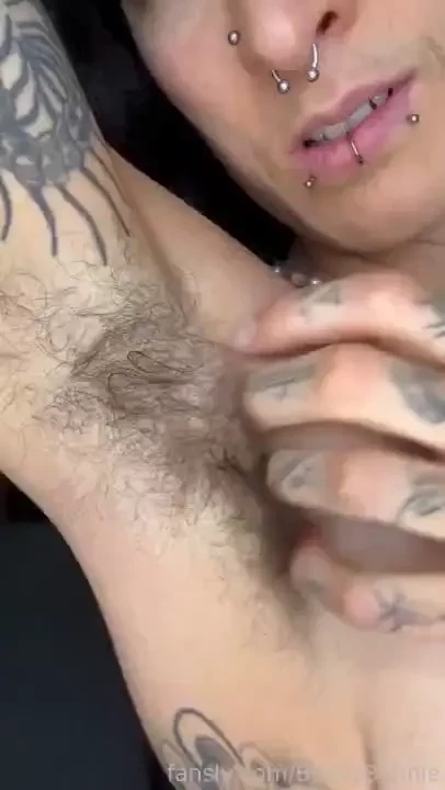 Showing off and playing with my very long armpit hair after a 