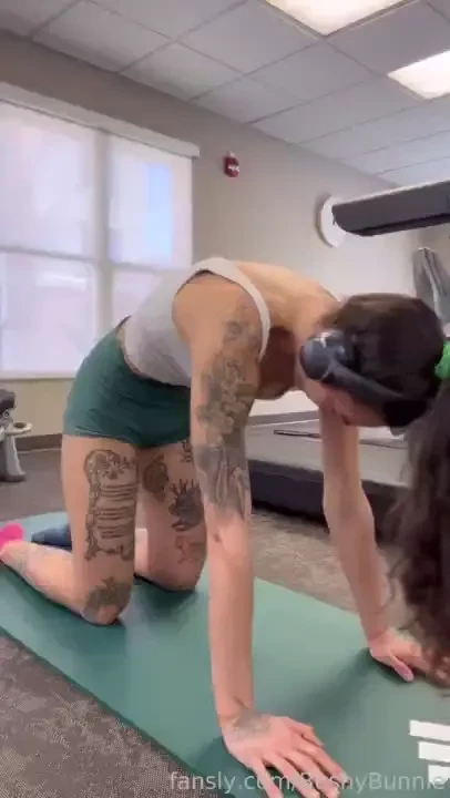 Voyeur style hotel stretch watch me stretch out before my workout from 