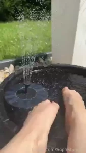 Splish splash cooling down with my new mini solar fountain feet splish