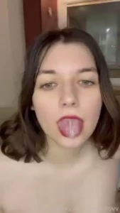 Put your dick in my mouth and make me wet it with saliva ahegao young