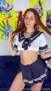 Does blue suit me cute skirt young sexy horny ginger real