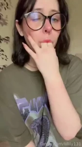 Oops fyp teen lick glasses petite panties cute smile finger