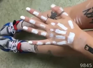 Skeleton hand finger fetish paint fetish hands fingers paint skinny
