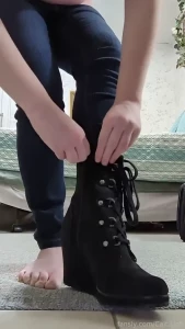 Trying on new shoes i love them of course another day another