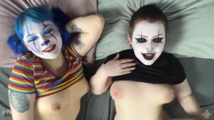 Clown threeway pov- beautiful agony style virtual threesome with the part 1