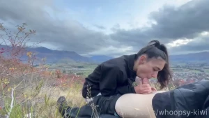 I got hungry on our walk so i asked to stop handjob blowjob cim nature