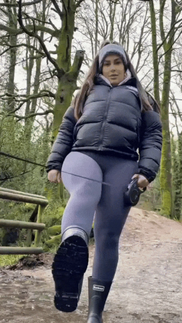 Welly licker whilst on a walk i make you clean up my dirty wet wellies 