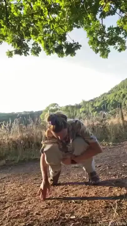 Hiking trail pee with a fancy shake 