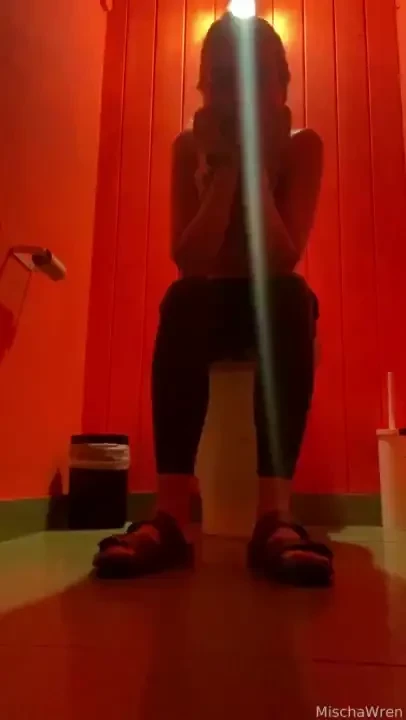 Peeing at the yoga studio funky lighting 