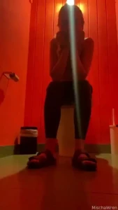 Peeing at the yoga studio funky lighting