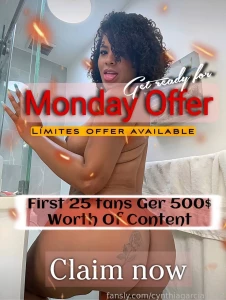 First 25 fans to tip 10 get 50 worth of content sent directly to your