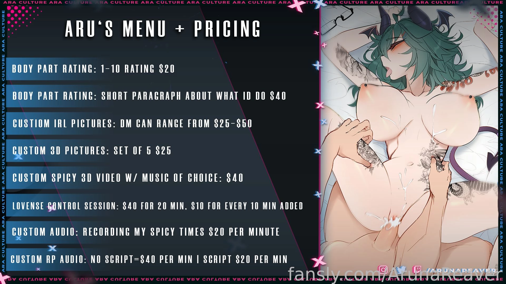 Here is my full menu plus pricing do not hesitate to dm me if you have 