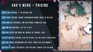Here is my full menu plus pricing do not hesitate to dm me if you have