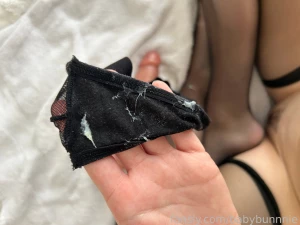 My panties after i pulled them out of my cummy little pussy i made