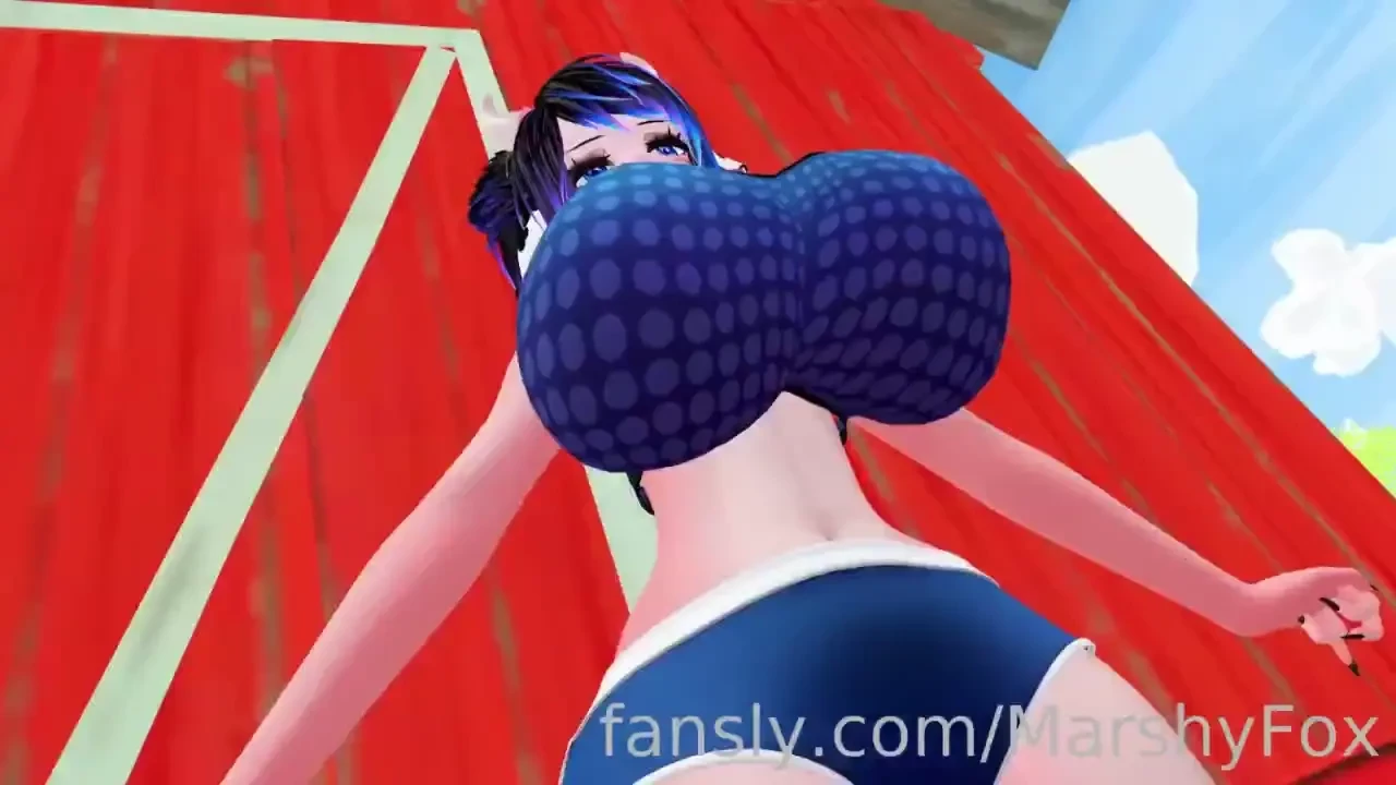 A cute little cow girl showing you just how big she can grow her milk 