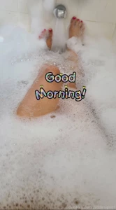 Hot bubble bath to start the day off right who wants to join me
