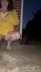 A late night pee outside in just a cardigan and bra be careful if you