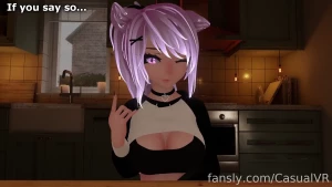 Drinking with step sis vr vtuber lewdtuber catgirl