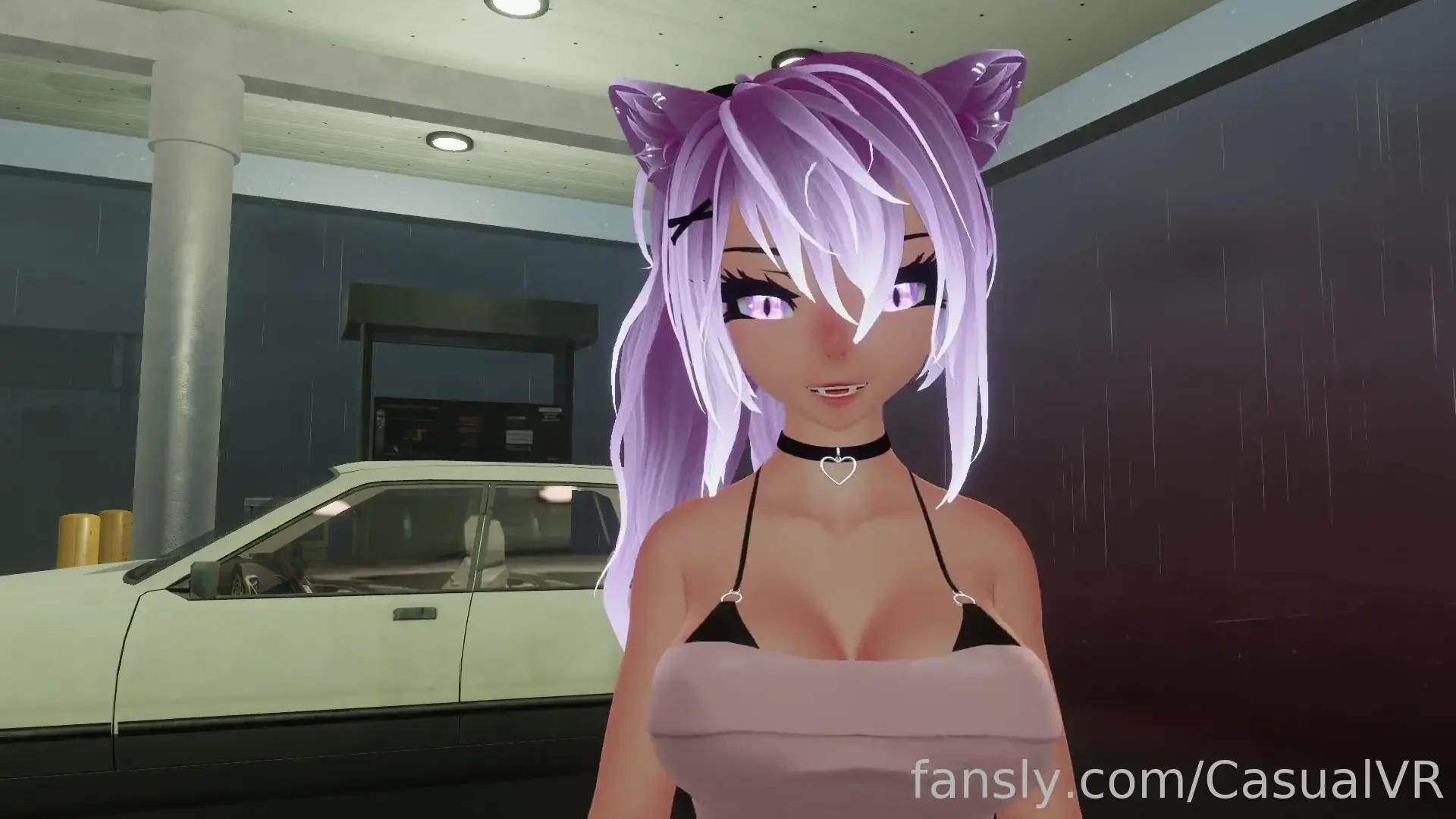 Public sex in an abandoned gas station vr vtuber lewdtuber catgirl 