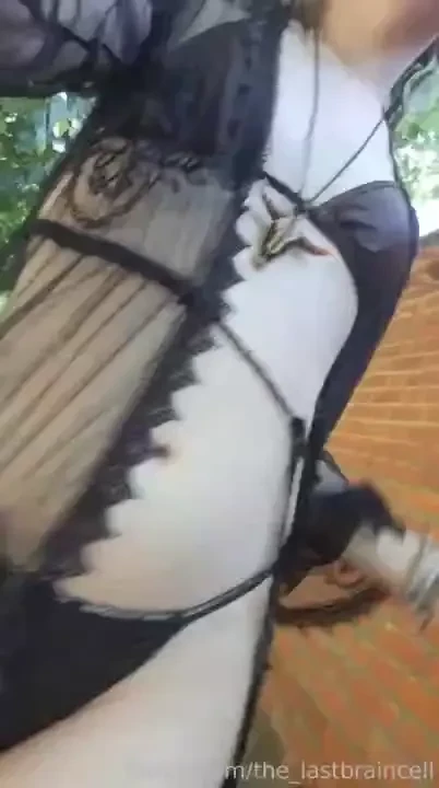 Beach day wearing my thong bikini buttplug and nipple clamps teen 