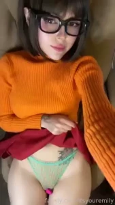 Just wanted upload it again for fyp velma cosplay nerd glasses skirt