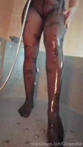 Did you know the nylons look even hotter when they re wet watch the