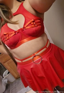 This red makes me horny lingerie hot red milf ass booty boobs tits