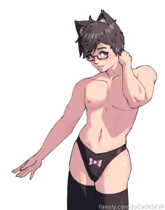 Crop top sweater shirtless version malesub catboy