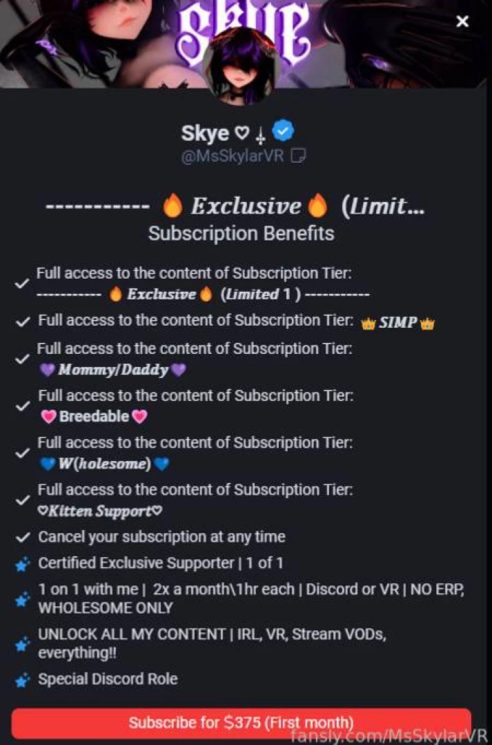New limited 1 of 1 sub tier access to benefits of all sub tiers before 