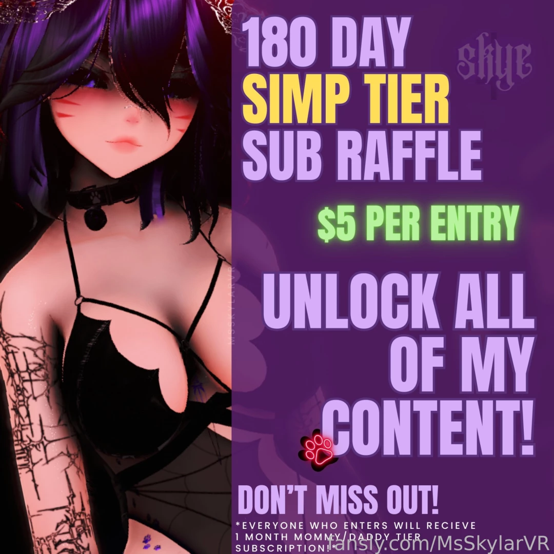 6 5 per entry everyone who enters will recieve a 1 month mommy daddy 