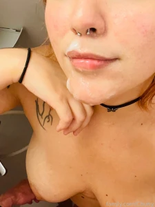 Finally feeling his cum dripping down my face after a long day of