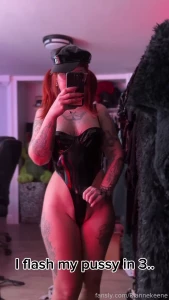 Just a quick kitty flash redhead egirl goth alt emo pigtails