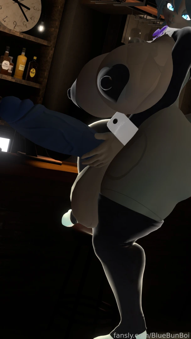 Bunny bartender love showing off his size 3 vr bustyboy furry tittyboy 