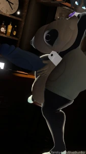 Bunny bartender love showing off his size 3 vr bustyboy furry tittyboy