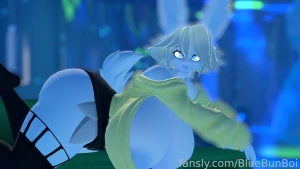 Bubbly office bunny showing off his bust in a totally not part 9